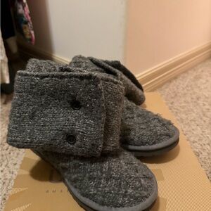 UGG Charcoal Knit Button Boots